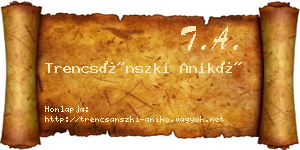 Trencsánszki Anikó névjegykártya